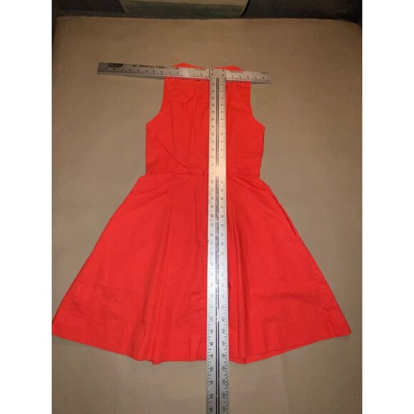 Gap Sleeveless ALine Dress Rose Bush Red Cotton Blend Size 02 - Picture 10 of 12